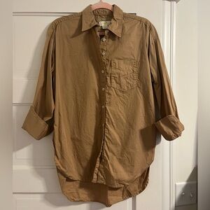 Camel bennet button down anthropologie Maeve
